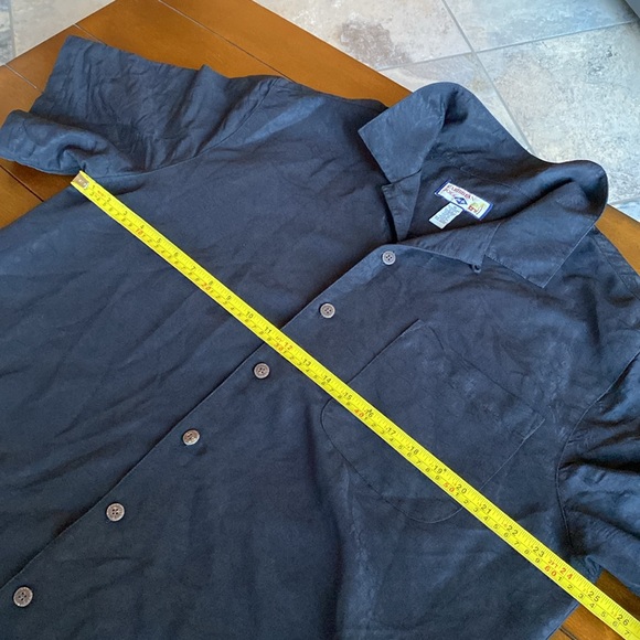 Black-on-Black CARIBBEAN JOE Hawaiian Style Dress Shirt Size XL - Picture 6 of 13